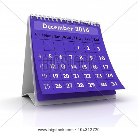 December 2016 Calendar