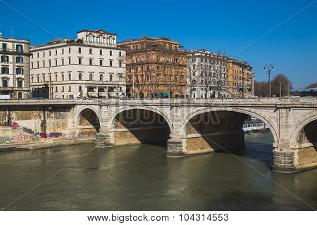 Ponte Cavour Bridge In Rome