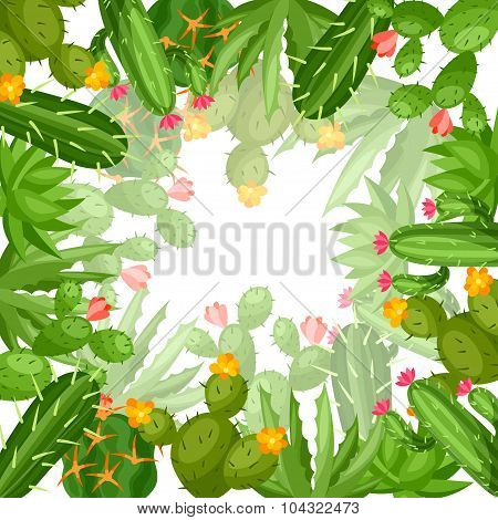 Cactuses and plants abstract natural background design