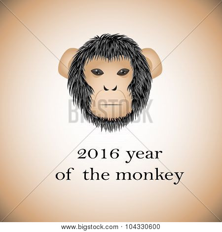 Symbol 2016 - monkey, vector illustration