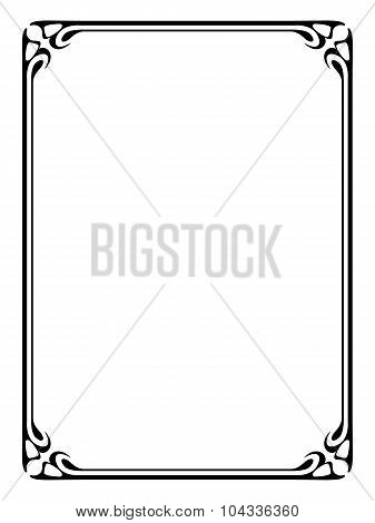 art nouveau black ornamental decorative frame