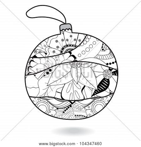 Stock Vector Christmas Decorative Isolated Boll.patchwork Design