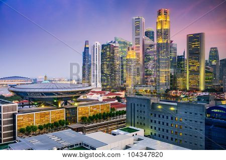 Singapore downtown skyline.