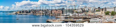 Oslo Skyline And Harbor. Norway