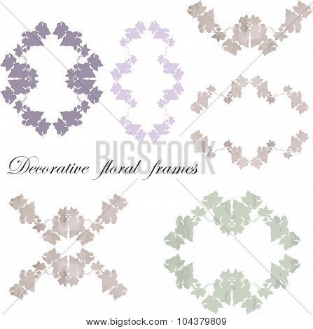 Vector hand drawing blossom cherry silhouette or floral frame in vintage style - for scrapbooking, S