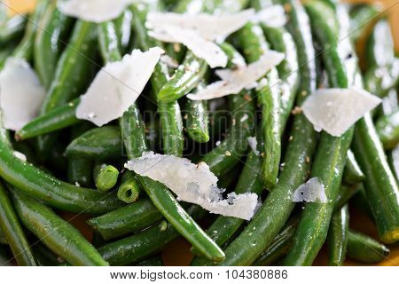 Sauteed green beans on big plate