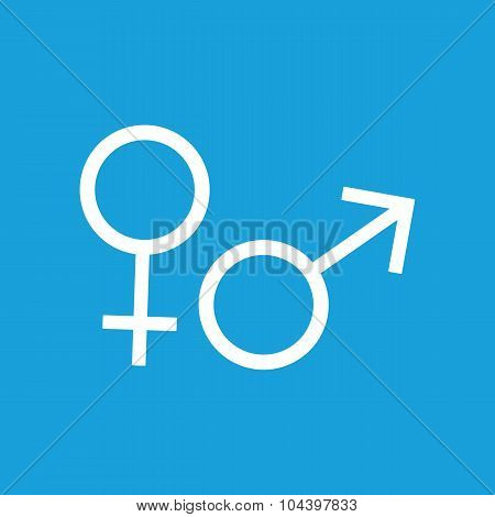 Gender symbols icon, white