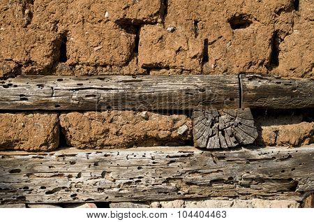 Wall Of Old Adobe House
