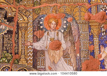 Angel With Wings On Reconstructed Mosaic In Kaiser Wilhelm Church