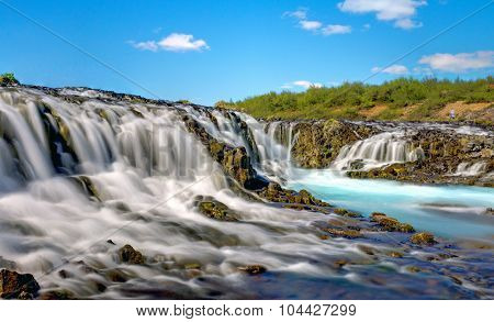 The Bruarfoss waterfall in Iceland