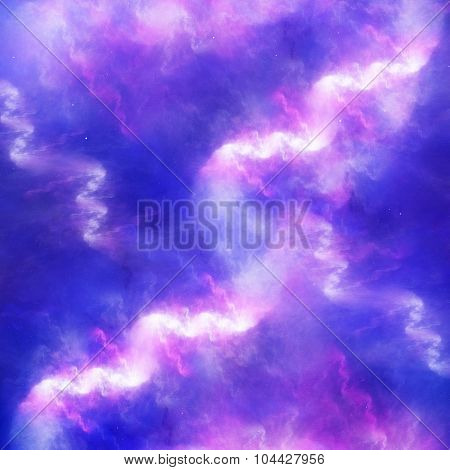 Colorful Glowing High Energy Nebula In Space