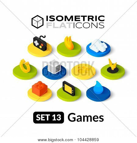 Isometric flat icons set 13