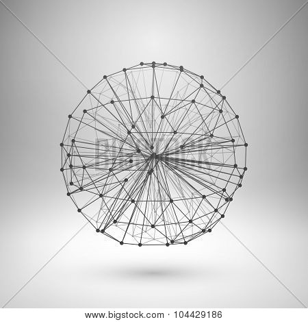 Wireframe mesh polygonal sphere.