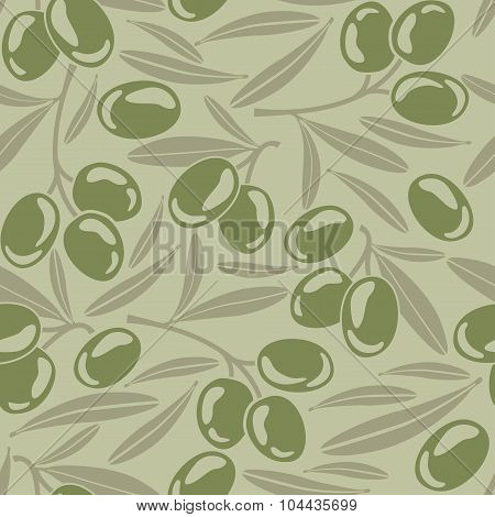 Seamless Background With Green Olives