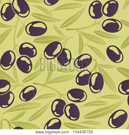 Seamless Background With Black Olives