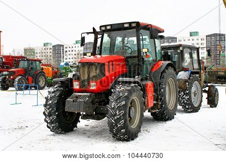 UFA, RUSSIA - MARCH 13: Modern tractor Kirovets K3180ATM exhibited at the annual motor show 
