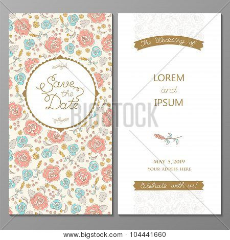 Vintage Vector Card Or Invitation.
