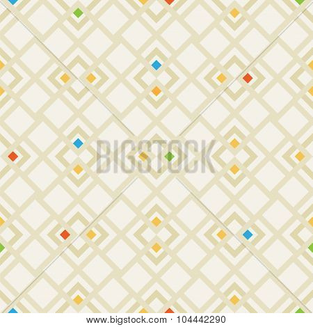Seamless Geometric Pattern With Colorful Squares.