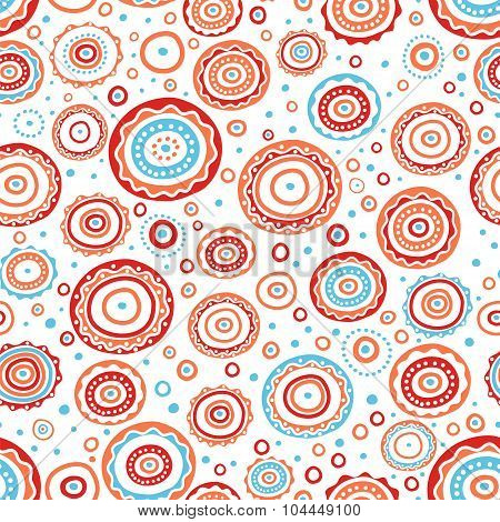 Vector Seamless Pattern With Stylized Circles.