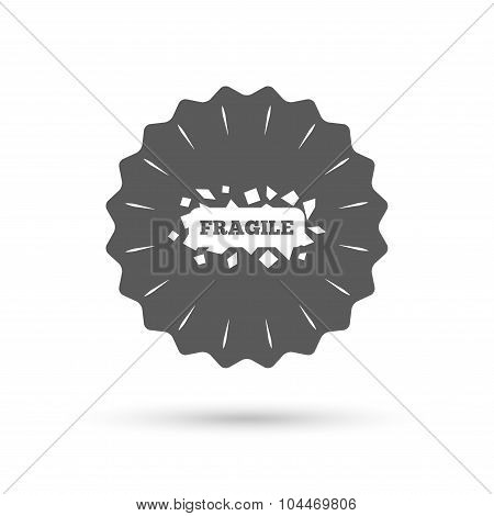 Fragile parcel icon. Package delivery symbol.