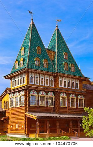 Wooden palace of Tsar Alexey Mikhailovich in park Kolomenskoe - Moscow Russia