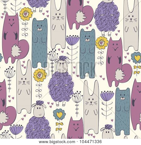 cartoon animals.