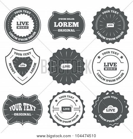 Live music icons. Karaoke or On air stream.
