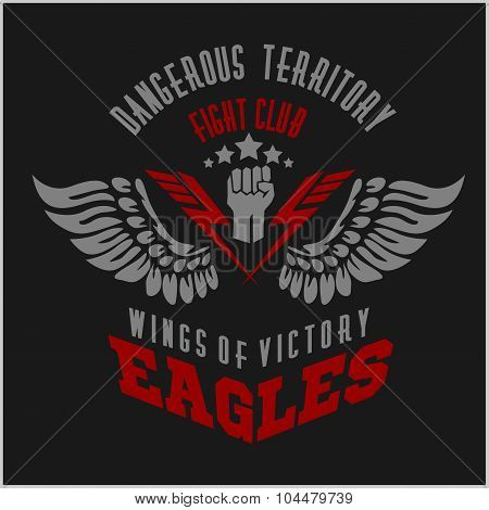 Eagle wings - military label, badges and design elements