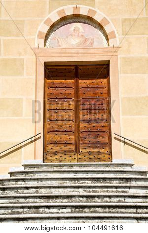 Sunny Day Italy Church Tradate    The Old Door Entrance  Mosaic