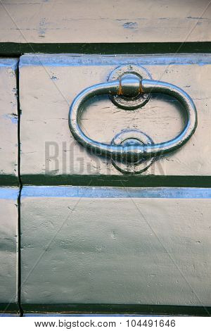 Tradate Abstract   Rusty  Brown Knocker   Curch  Closed  Lombardy Italy