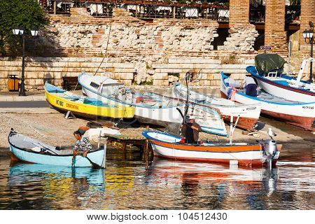The Harbor Of The Old Town Of Nessebar, Bulgaria