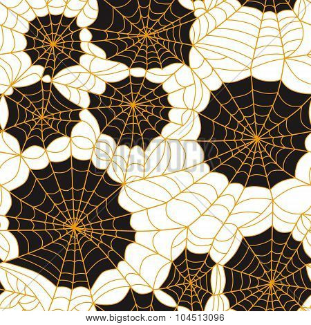 Halloween spider web seamless pattern. Vector background.