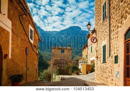 Stone Street In The Small Village Deia