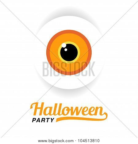 Illustration for Halloween, eyes with stylish text on a white background.