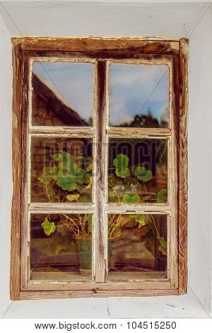 Old Window With A Wooden Frame