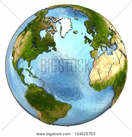 Europe And North America On Earth