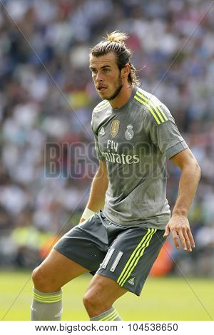 BARCELONA - SEPT, 12: Gareth Bale of Real Madrid during a Spanish League match against RCD Espanyol at the Power8 stadium on September 12 2015 in Barcelona Spain