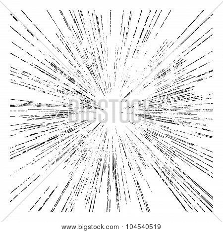 Illustration Vector Abstract Radial Speed Motion Black Lines ,star Burst Background, Grunge Stamp St