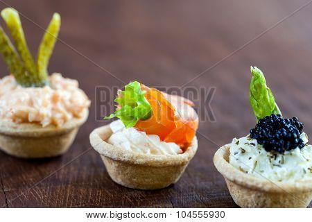 Mini Tartlets With Savory Filling.