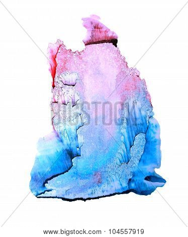 Abstract blue and pink watercolor background.