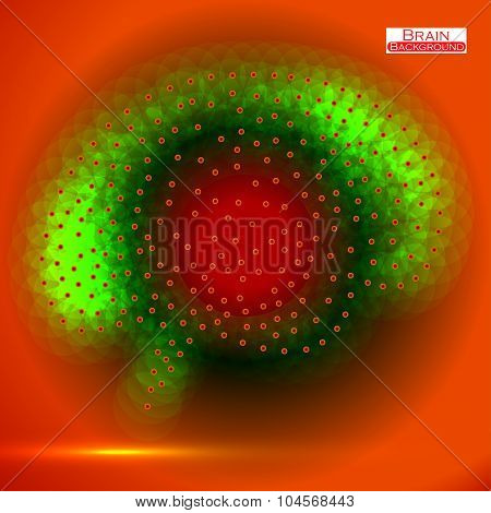Neon brain. Vector illustration. Eps 10