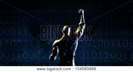 Technology Success Abstract Background with Businessman