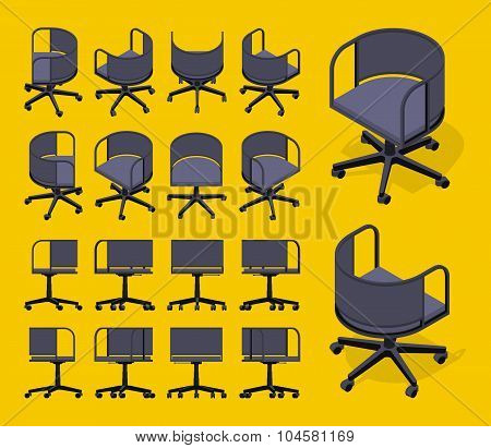 Isometric office spinning chairs