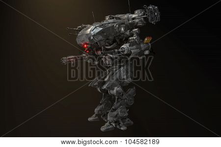 Futuristic robot mech