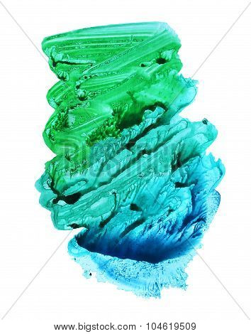 Abstract green and blue watercolor background.