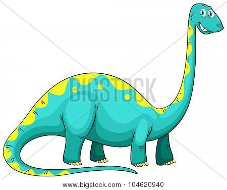 Blue dinosaur with long neck illustration