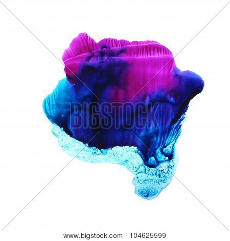 Abstract watercolor background. Blue and lilac colors.