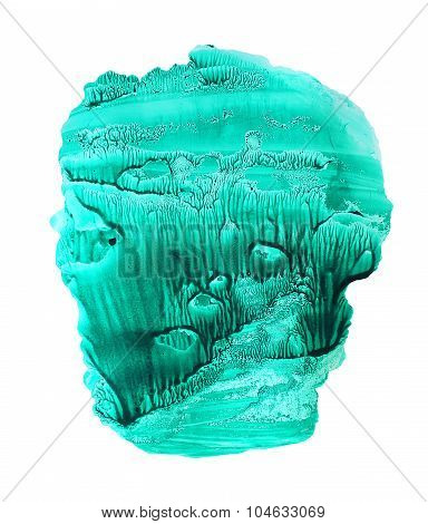 Abstract green watercolor background. Monotype effect