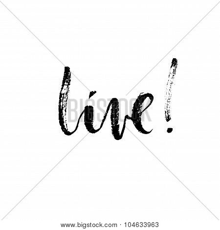 Live card. Modern calligraphy. Ink illustration.
