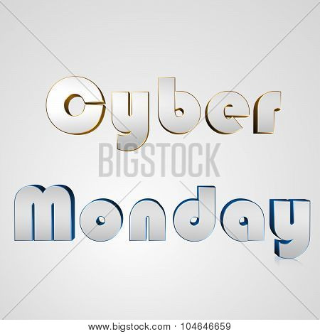 3D Text Cyber Monday